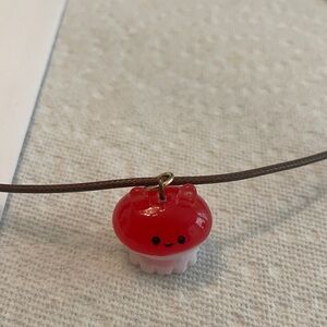 Cute Red Jelly Pendant Necklace